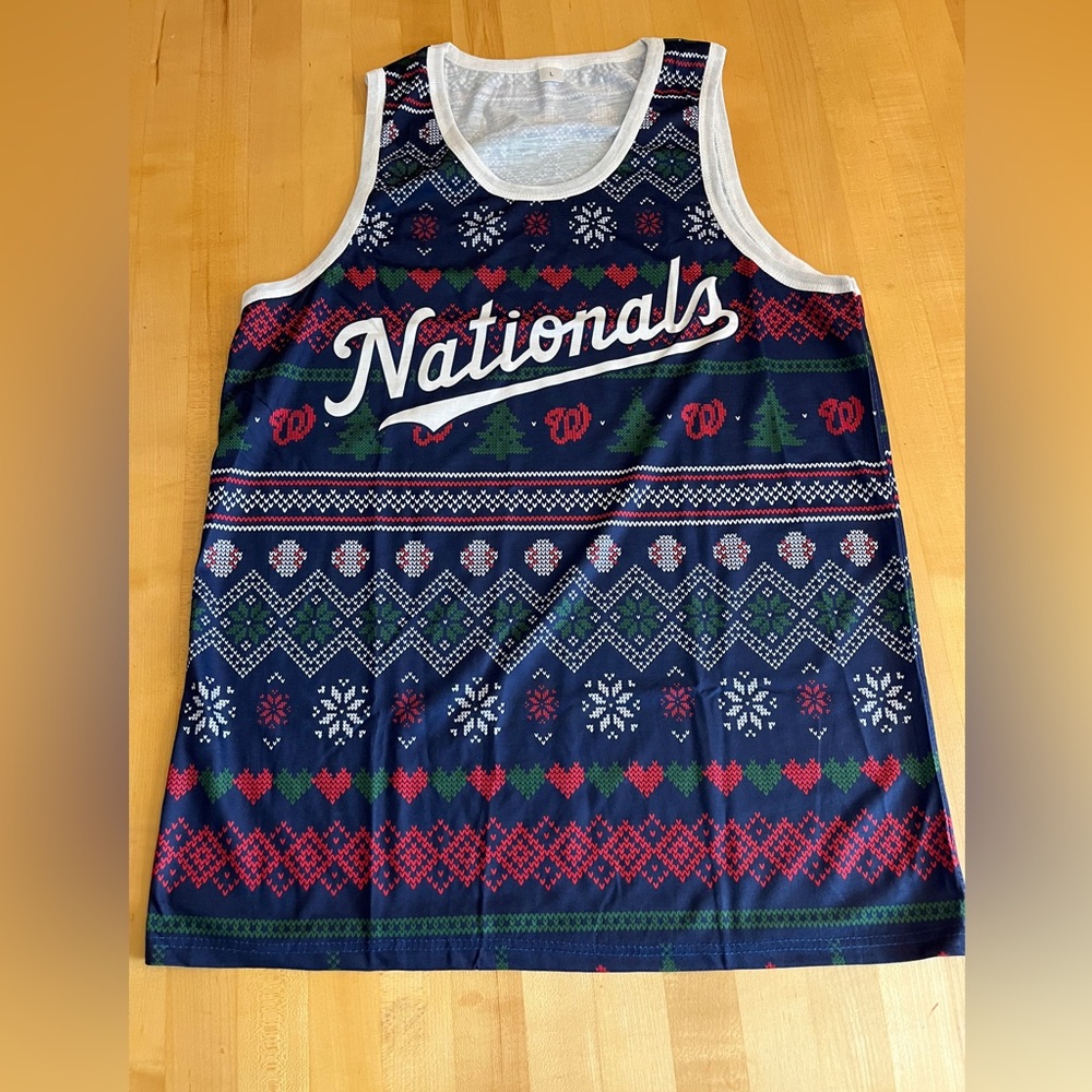 NEW* Washington Nationals Baseball MLB Christmas in July Tank Top Size L *NIP